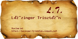 Lézinger Trisztán névjegykártya